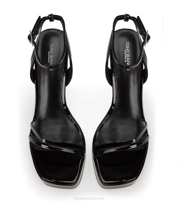 Plateau-Absätze| de Tony Bianco Frauen Dandy-Heels schwarzes Lackleder 46247